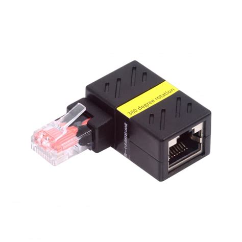 CY Adapter CAT6 UTP Male to Female 360 Degree Angled Rotating RJ45 8P8C ...