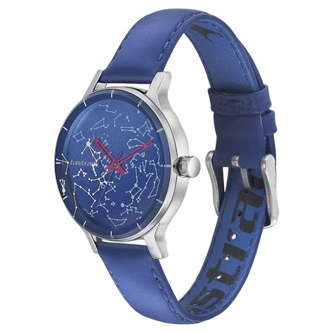 Buy Online Fastrack Space Rover Quartz Analog Blue Dial Leather Strap ...