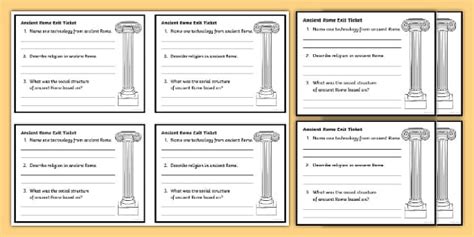 Sixth Grade Ancient Rome Exit Ticket