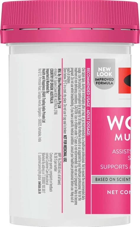 Buy SWISSE ULTIVITE WOMEN'S MULTIVITAMIN FOR ENERGY STAMINA VITALITY ...