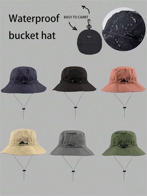 1pc Women/Men Foldable & Packable Bucket Hat, Windproof Drawstring ...