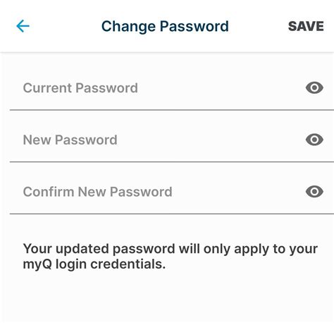 myQ App | Change or Reset Account Password