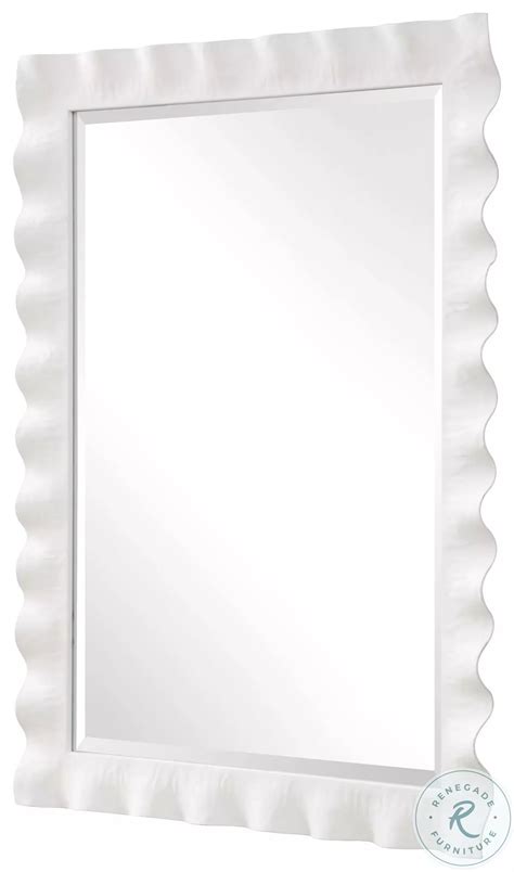 Haya Semi Gloss White Scalloped Mirror From Uttermost | Coleman Furniture