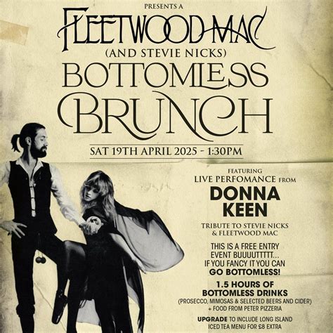 Fleetwood Mac Bottomless Brunch - Live, Billy Bootleggers Nottingham ...