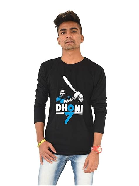 Buy Riddhi Siddhi Graphics MS Dhoni Printed Men's Cotton Round Neck ...