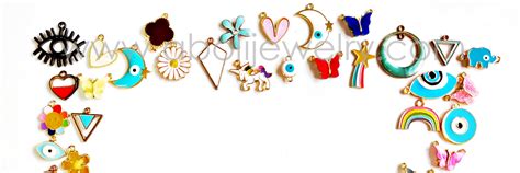 Evil eye jewellery enamel charms connectors – Jewelry Supplies