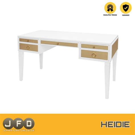 Promo Meja Kerja Minimalis Kayu Mahoni Heidie Aesthetic Desk Table ...