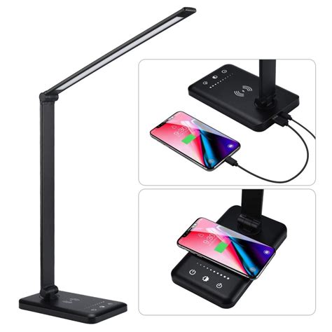 LED Table Desk Lamp Wireless Phone Charger Table Reading Light Portable Charger - A's Computers