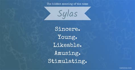 The hidden meaning of the name Sylas | Namious