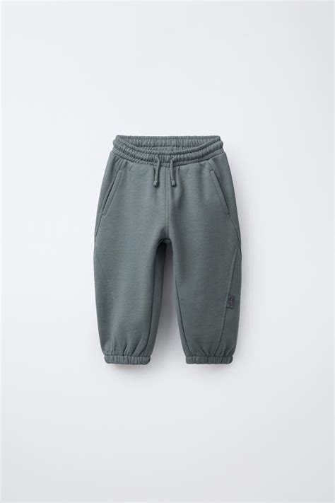LABEL FLEECE JOGGERS - Blue / Grey | ZARA India