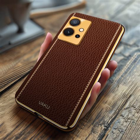 Vaku ® Vivo Y75 5G Luxemberg Series Leather Stitched Gold Electroplated ...