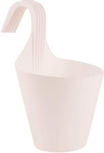 Leafy Tales Plastic Railing Hook Hanging Pot, White Set of 1 Plant ...