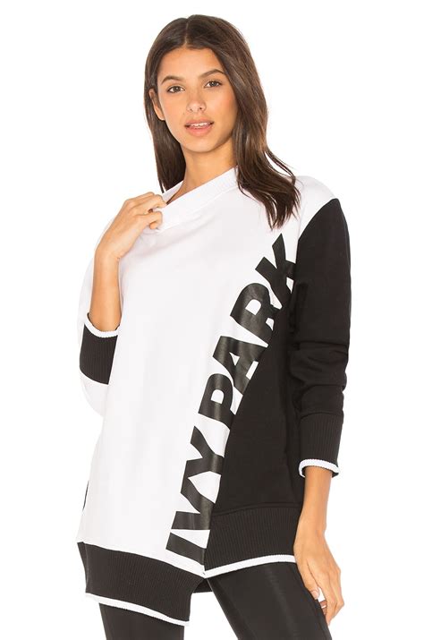 IVY PARK Colorblock Sweatshirt in Black & White | REVOLVE