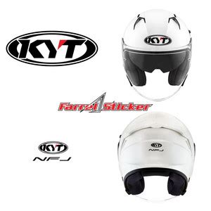 Jual stiker helm KYT STICKER HELMET HALF FACE KYT NFJ - Putih - Putih ...