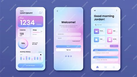 Realistic ui landing page template | Premium Vector