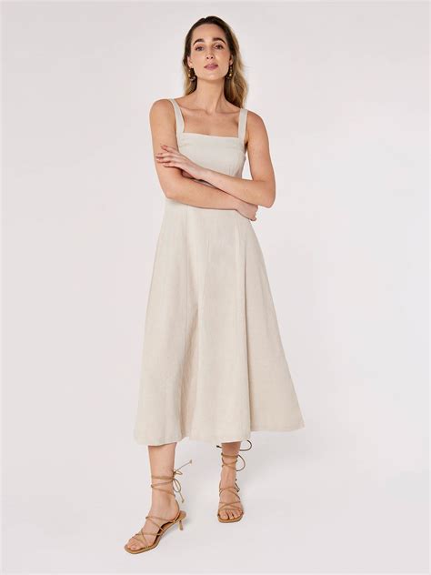Panel Linen Midi Dress | Apricot Clothing