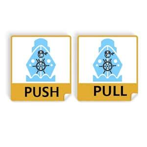 no/no Pirate Stee Wheel Ship Navigation Push Pull Door Sign Vinyl ...