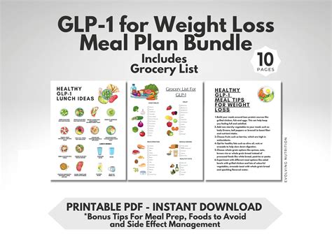 GLP-1 Meal Plan Bundle Printable for Weight Loss Meal Planning With ...