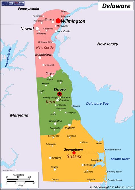 Printable Map Of Delaware