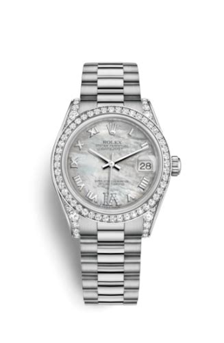 Rolex 178159-0051 : Datejust 31 White Gold Diamond / President / MOP ...