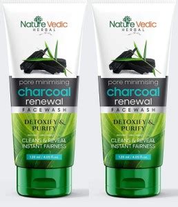 Nature Vedic Charcoal Facewash Pack of 2 Face Wash - Price in India ...