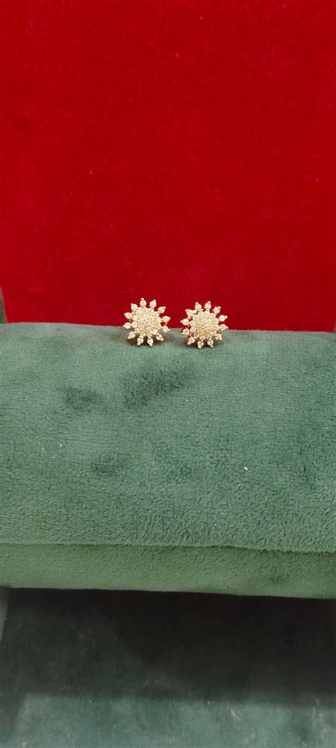 Premium micro gold daily wear dimond look studs – Paanchajanya Jewels