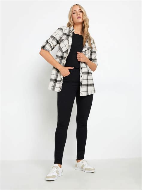 Buy Long Tall Sally Cream 100% Cotton Check Shirt from Next India
