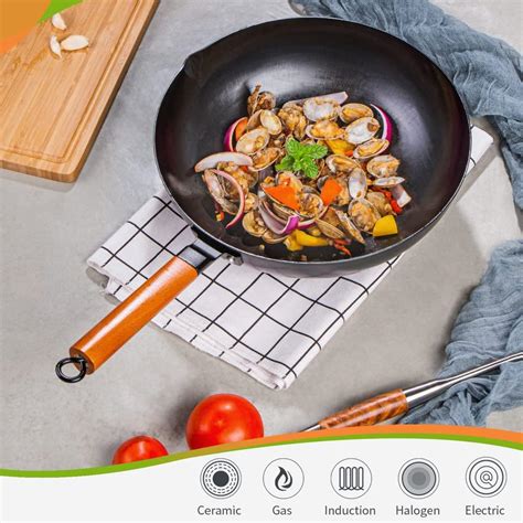 N++A Natural Carbon Steel Wok Pan 12.5”, No Nonstick India | Ubuy