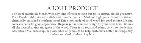 Shri Karni Handicraft Solid Wood Ottoman Stool For Kitchen (Sheesham ...