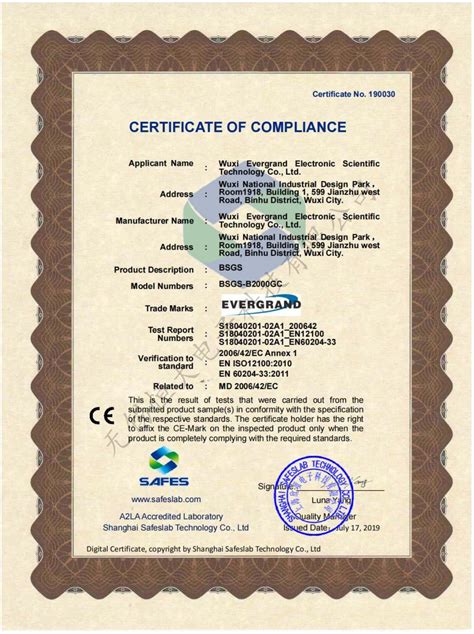 CE，SEMI认证-资质荣誉-无锡恒大电子科技有限公司