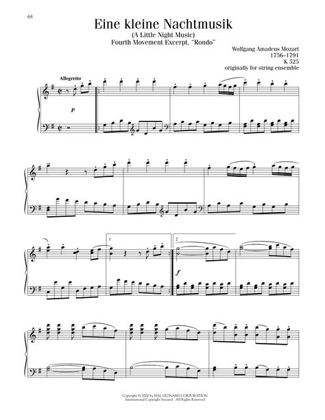 Eine Kleine Nachtmusik ("Rondeau"), Fourth Movement by Wolfgang Amadeus ...