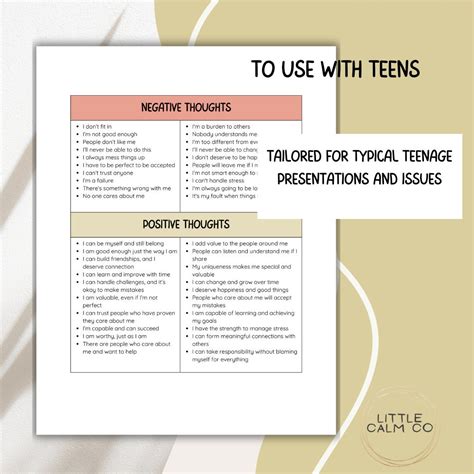 EMDR Negative and Positive Cognitions for Adults, Teens and Kids ...