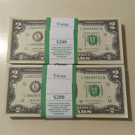 BU 2017A Sequential Consecutive $2 bill straps 200 bills | eBay