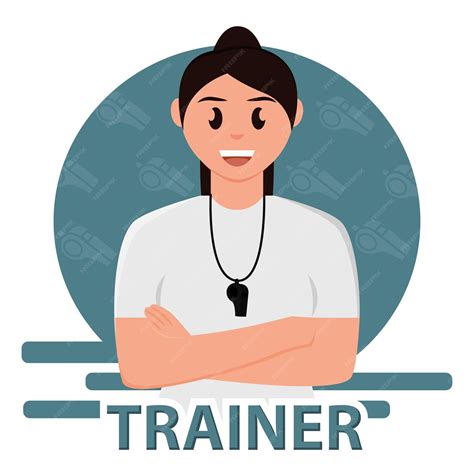 Ilustración de vector de profesión de personaje de entrenador femenino ...