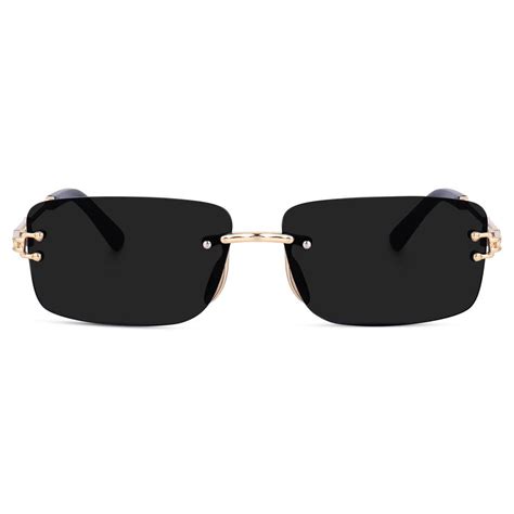 Dervin UV Protected Retro Rectangular Rimless Sunglasses for Men and W