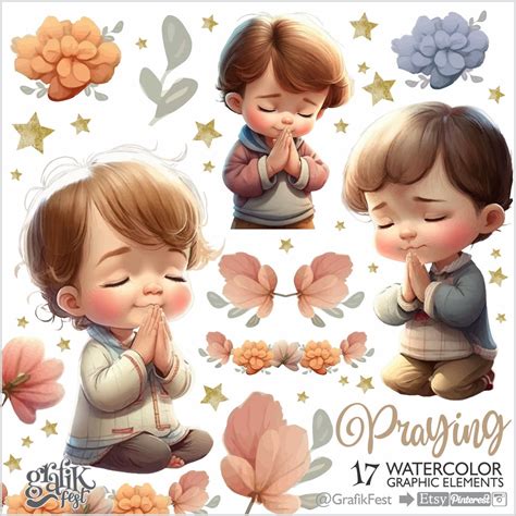 Praying Clipart Praying Boy Prayer Clipart Watercolor - Etsy