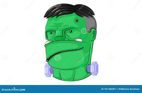 Head zombie frankenstein stock vector. Illustration of frankenstein ...
