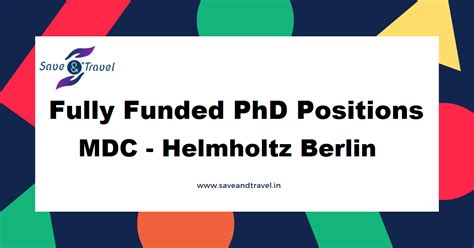 Fully Funded PhD Positions - MDC Berlin, Germany