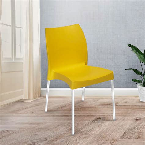 Buy Nilkamal Novella 07 Plastic Armless Chair (Mustard Yellow) Online