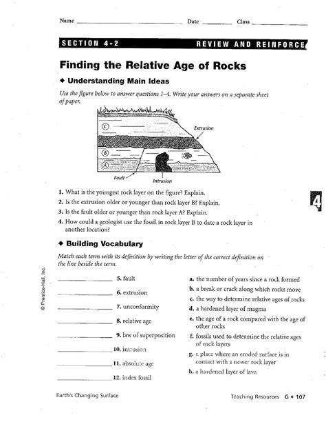 Relative Age of Rocks A | PDF - Worksheets Library