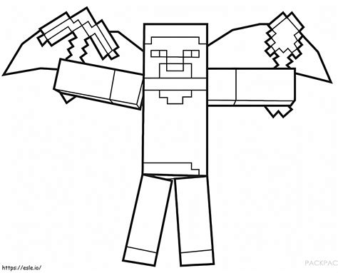 Minecraft Steve Coloring Pages