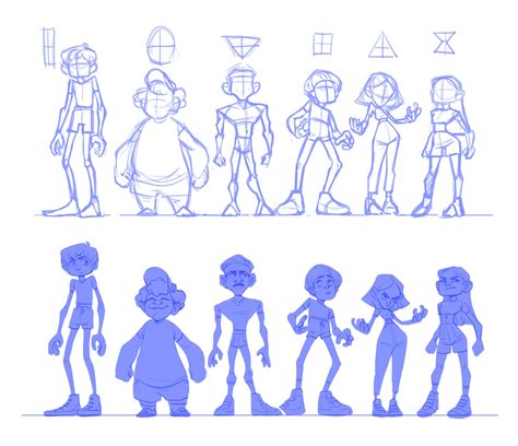 ST Char shapes | Character design sketches, Cartoon character design ...