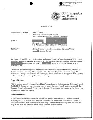 Fillable Online ice 2007 DRO Audit - McLennan County Detention Center ...