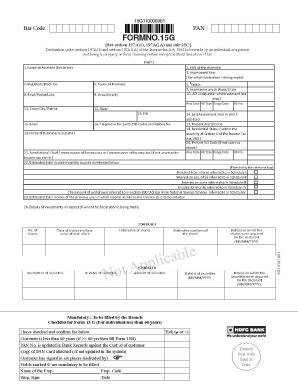 Hdfc 15h Form Online - Fill and Sign Printable Template Online