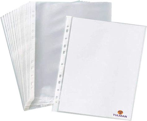 TULMAN 50Pcs Transparent A4 Size Document Sleeves 150 Micron Thickness ...