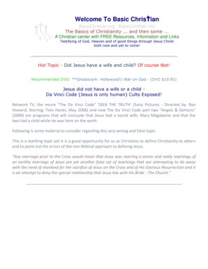Fillable Online basicchristian Jesus did not have a wife or a child ...