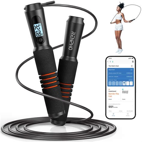 RENPHO Smart Jump Rope, Fitness Skipping Rope with APP Data Analysis ...