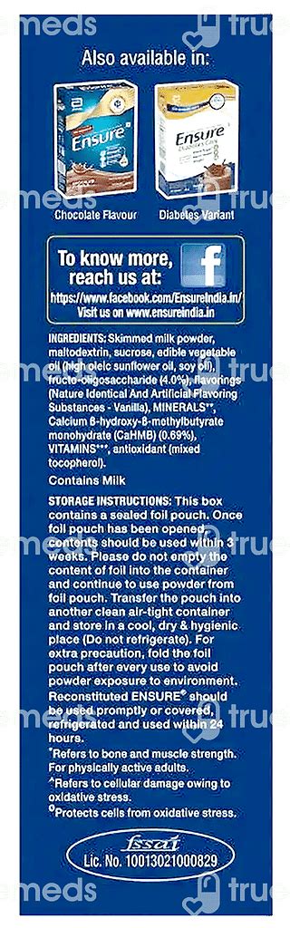 Ensure Hmb Vanilla Flavour Refill Powder 200 Gm - Uses, Side Effects ...
