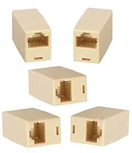 KIPZO® Strong Pack of 5, RJ45 Extender Plug Network Broadband Ethernet ...
