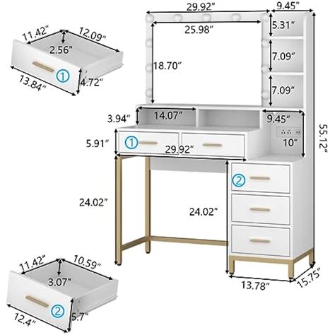 Loomie Large Makeup Table with Lighted Mirror & India | Ubuy